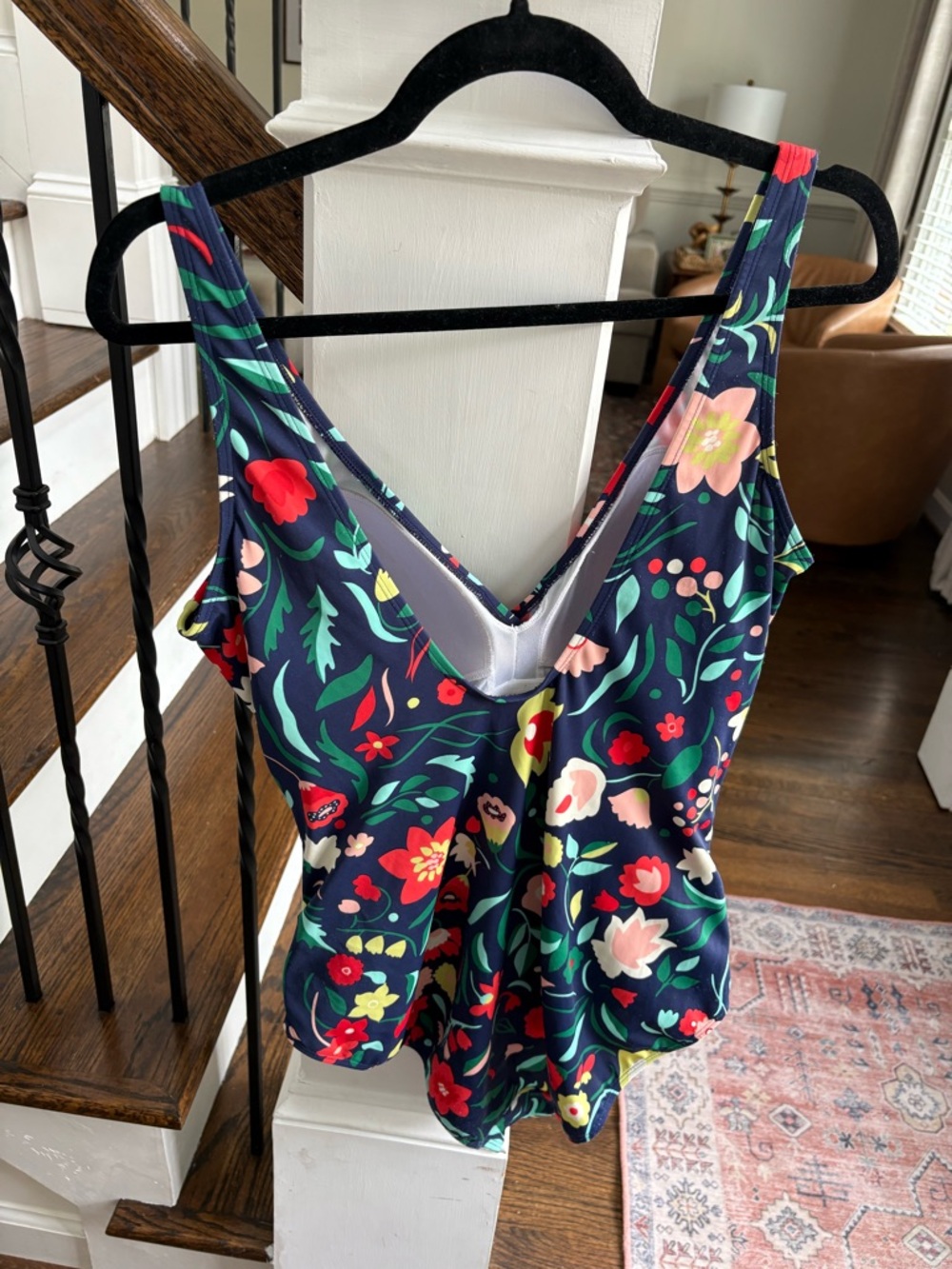 Boden Navy Floral One-Piece Size 14 - Picture 7 of 8